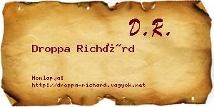 Droppa Richárd névjegykártya